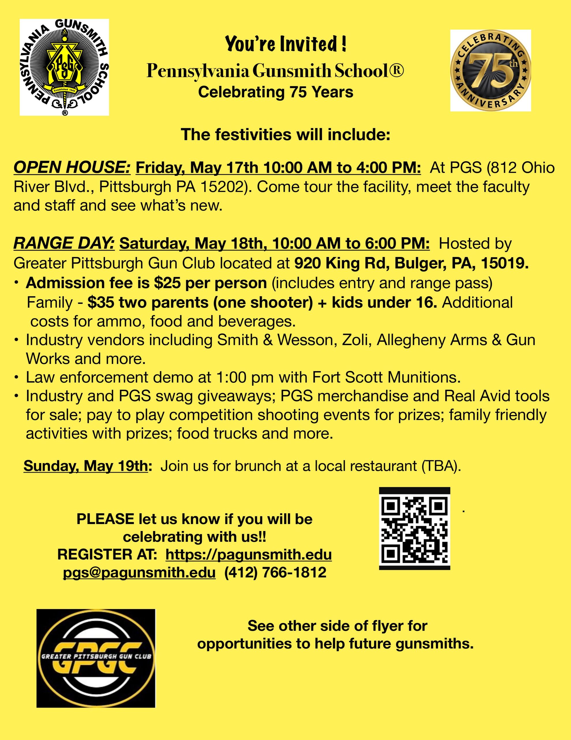  75th Anniversary Events Pennsylvania Gunsmith School®